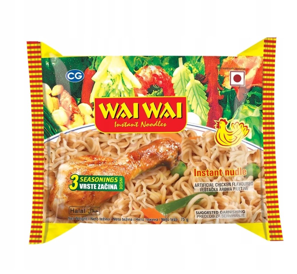 WAI WAI CHICKEN NOODLES 65G